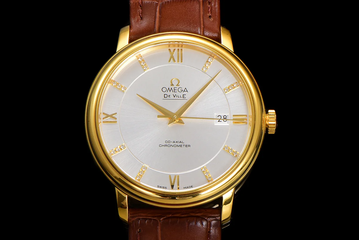 Omega De Ville Prestige Co‑Axial Master Chronometer 40mm Silver Dial in Yellow Gold