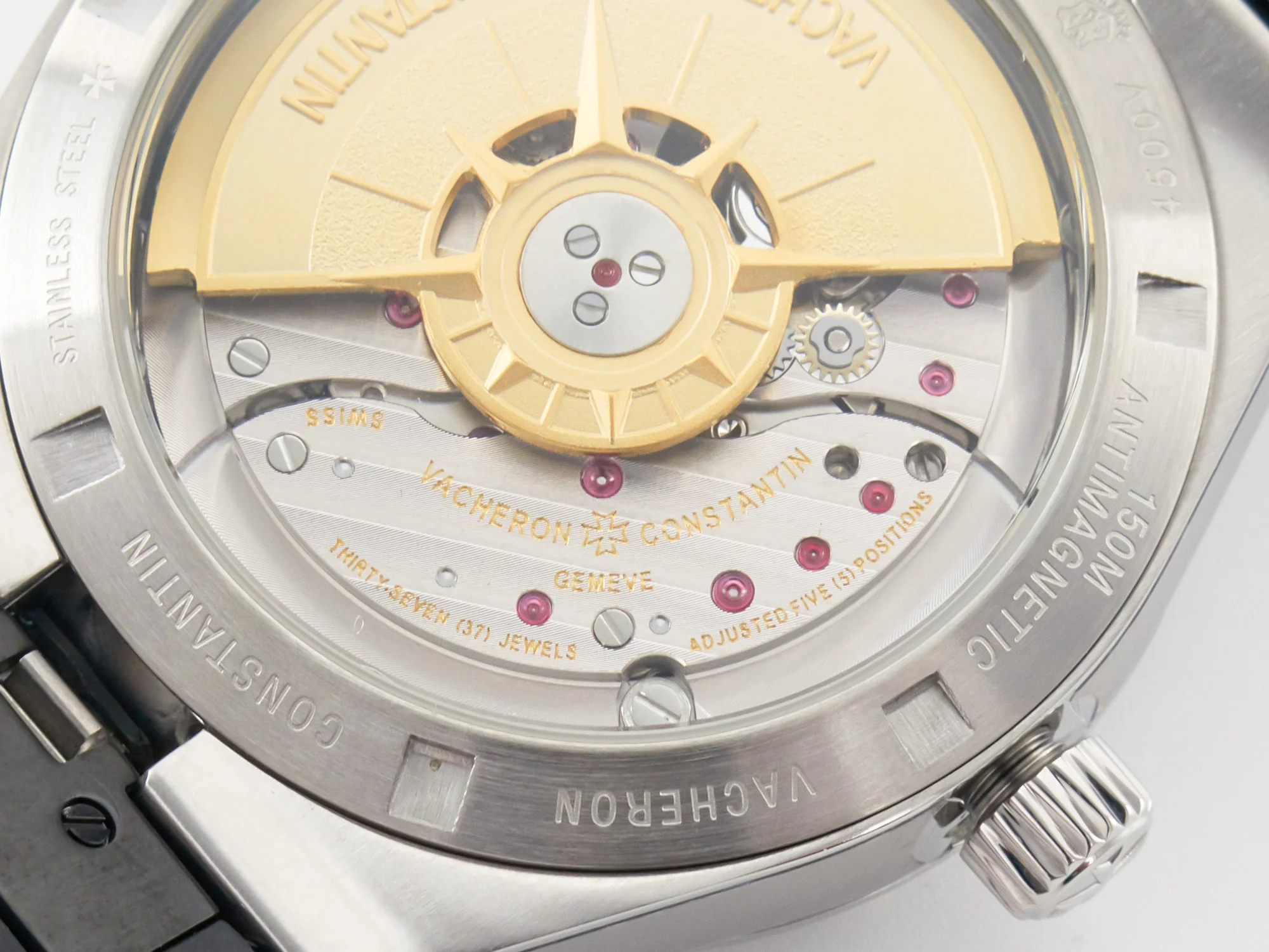 Overseas 4500V SS MKSF 1:1 Best Edition White Dial on Black Rubber Strap A5100