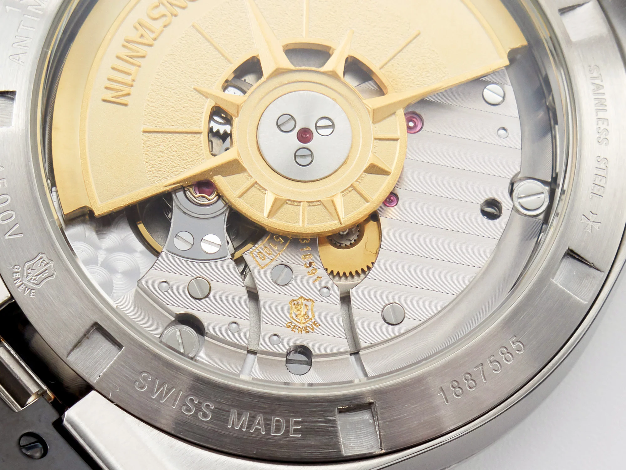 Overseas 4500V SS MKSF 1:1 Best Edition White Dial on Black Rubber Strap A5100