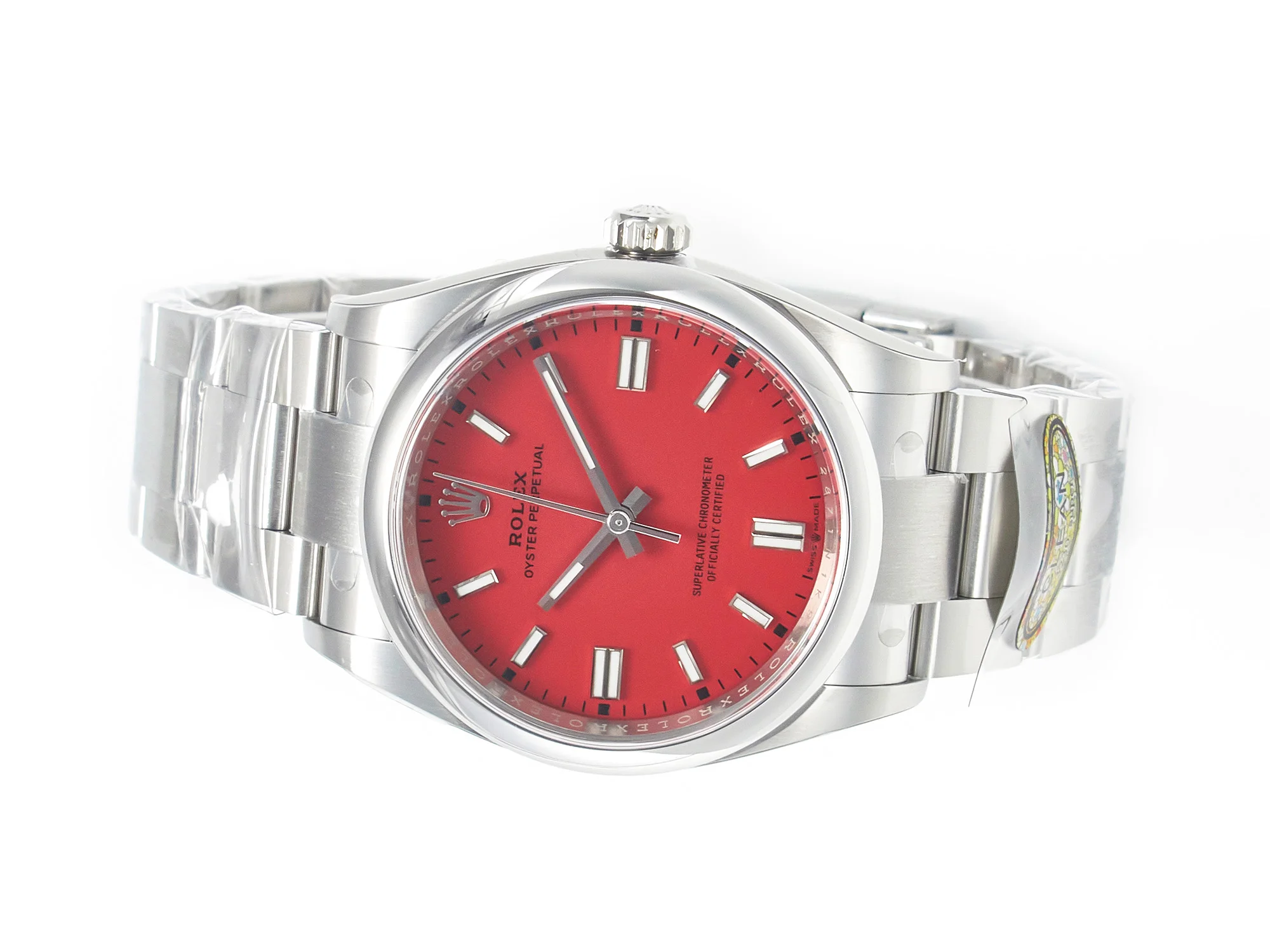 Oyster Perpetual 36mm 126000 Clean 1:1 Best Edition 904L Steel Red Dial on SS Bracelet VR3230