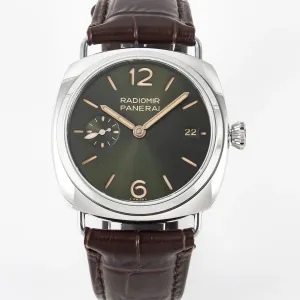 PAM1386 Radiomir 40mm TTF 1:1 Best Edition Green Dial on Brown Leather Strap P900