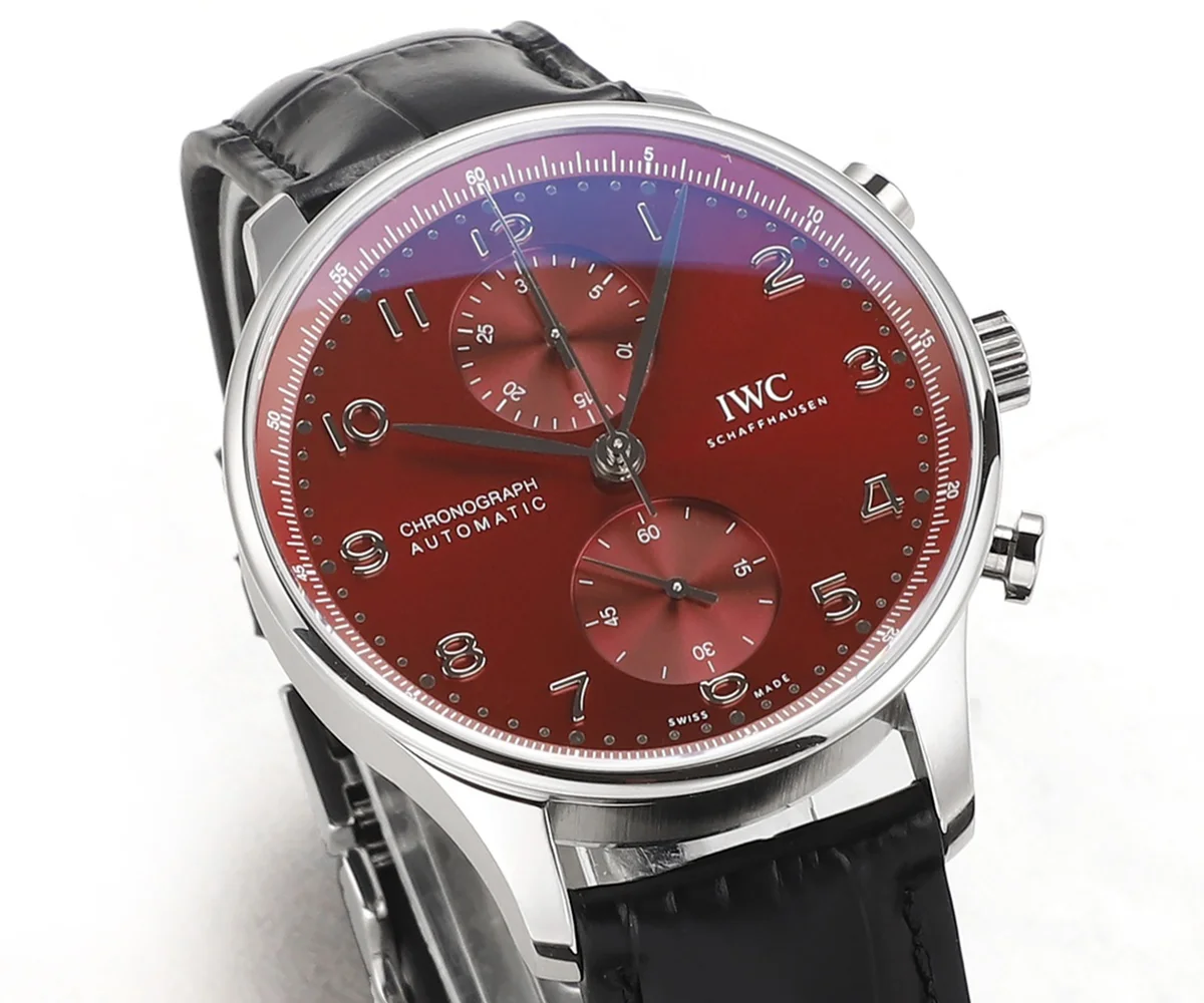 Portugieser Chronograph IW371616 Red Dial in Steel