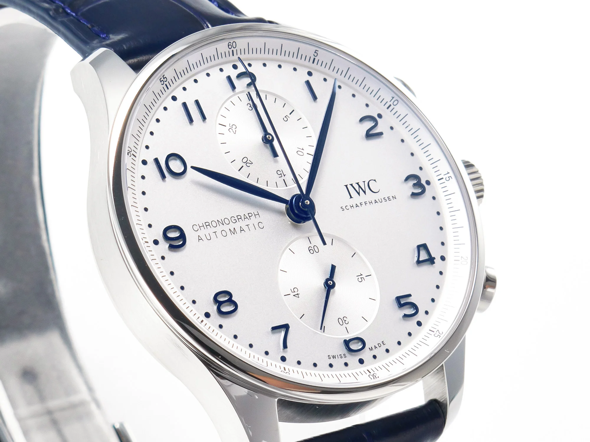 Portuguese Chrono IW371605 ZF 1:1 Best Edition White Dial on Blue Leather Strap A69355