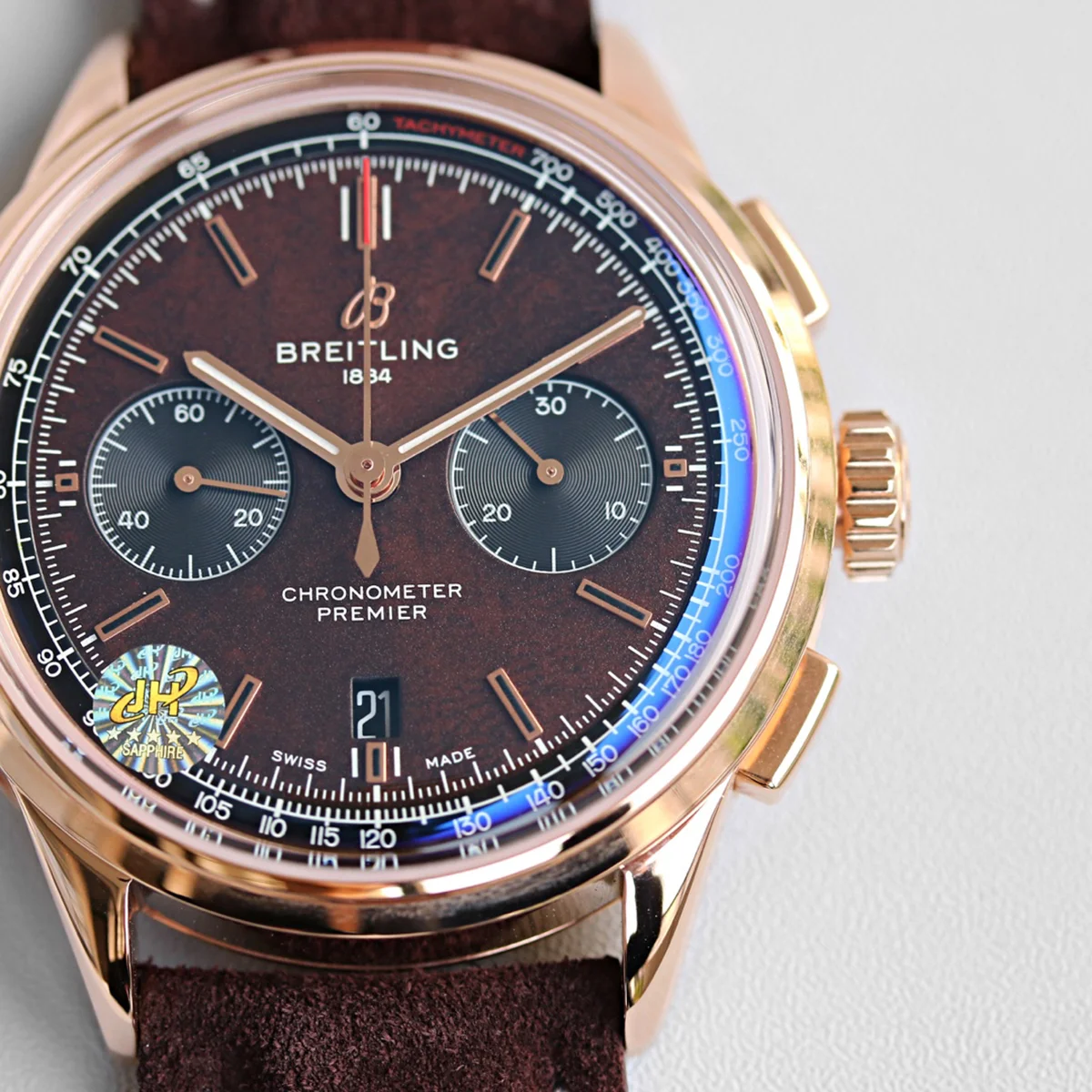 Premier B01 Chronograph 42 Bentley Centenary Brown Dial in Red Gold Ref. RB01181A1Q1X1