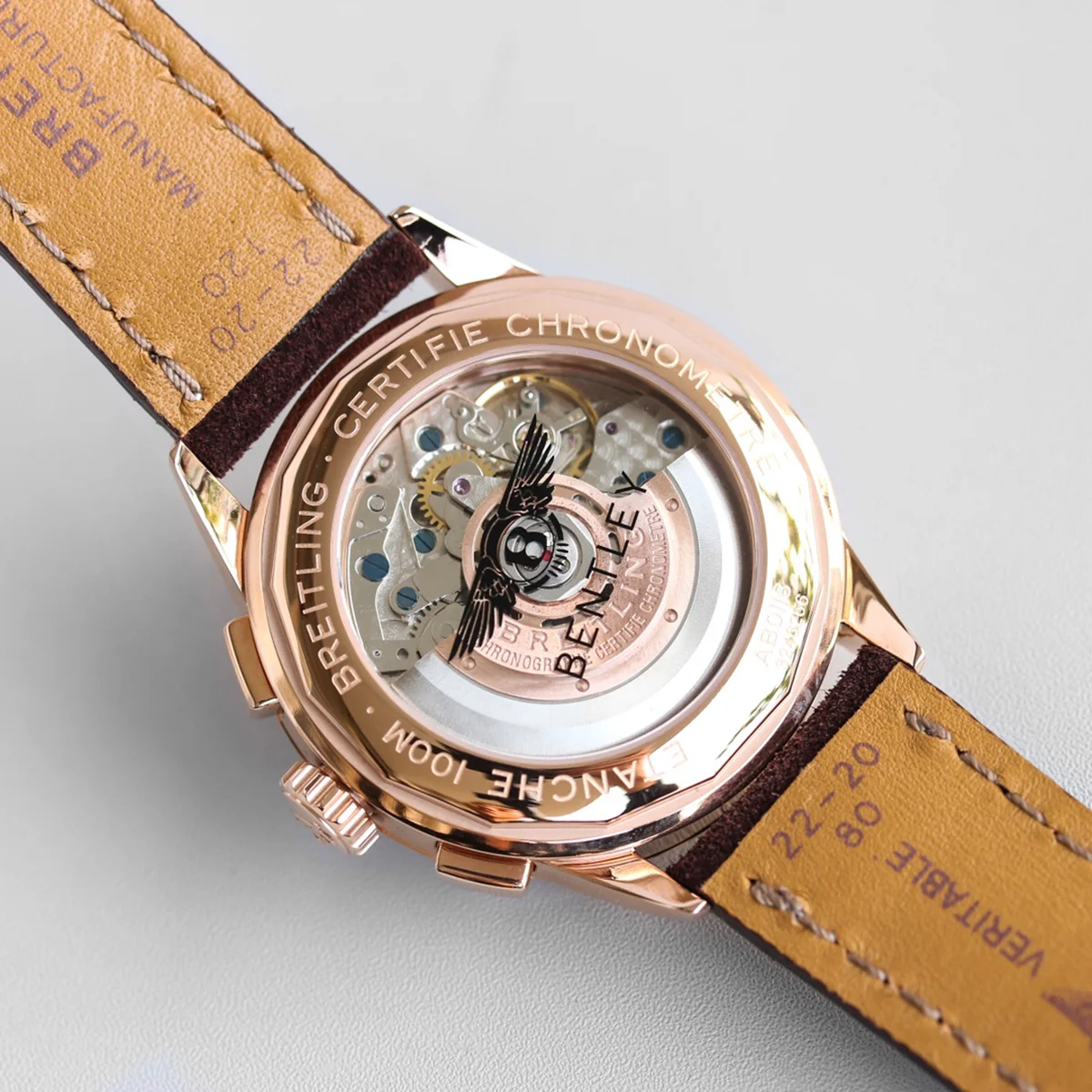 Premier B01 Chronograph 42 Bentley Centenary Brown Dial in Red Gold Ref. RB01181A1Q1X1