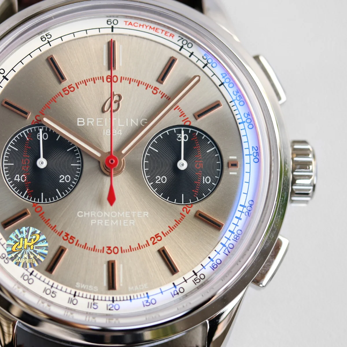 Premier B01 Chronograph 42 Wheels and Waves Silver Dial in Steel Ref: AB0118A31B1X2