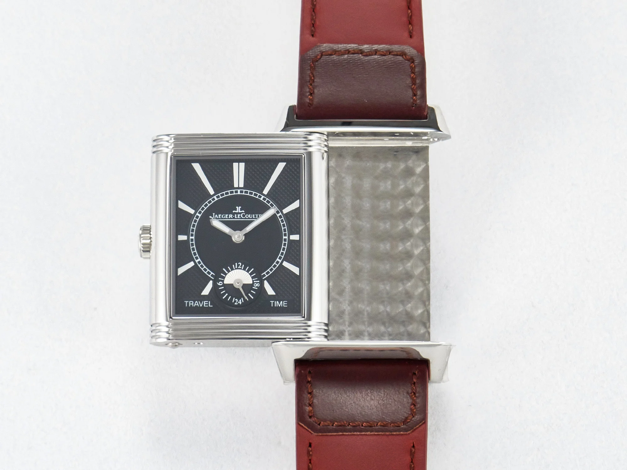 Reverso Classic Duoface Small Seconds SS MGF Best Edition White Guilloché Dial on Red Leather Strap A854A