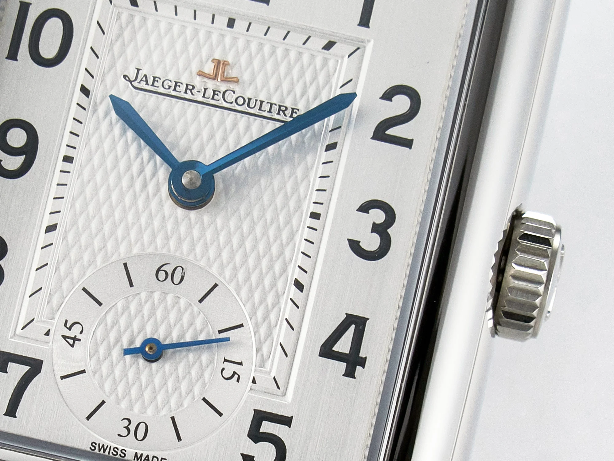 Reverso Classic Duoface Small Seconds SS MGF Best Edition White Guilloché Dial on Black Leather Strap A854A