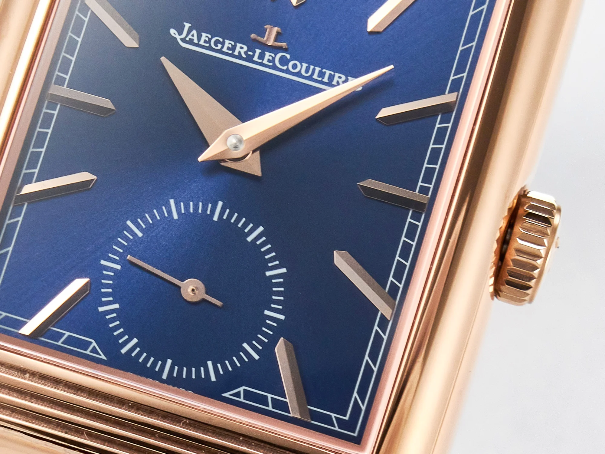 Reverso Tribute Duoface Small Seconds RG MGF Best Edition Blue Dial on Blue Leather Strap A854A