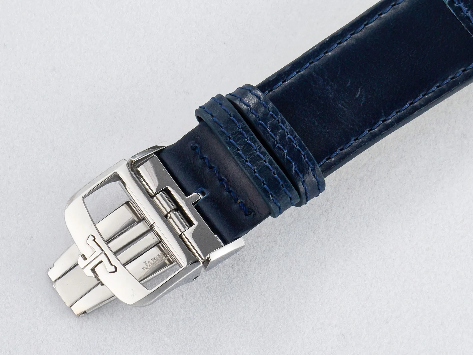 Reverso Tribute Duoface Small Seconds SS MGF Best Edition Blue Dial on Blue Leather Strap A854A