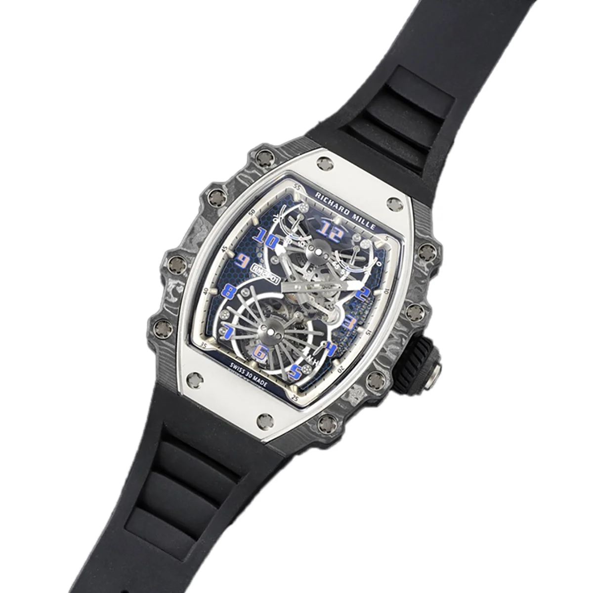 RM 021-01 Tourbillon Aerodyne on Black Rubber Strap