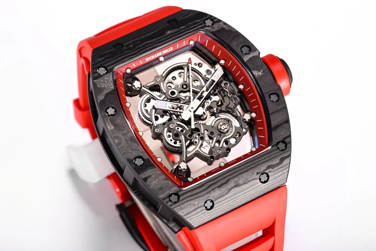 RM 055 Bubba Watson in NTPT Carbon Red Rubber Strap