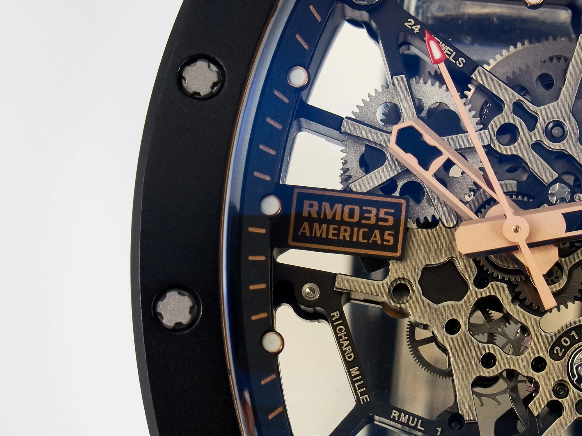 RM035-02 RG Black Ceramic SONIC Best Edition Skeleton Dial on Black Rubber Strap Clone RMUL1