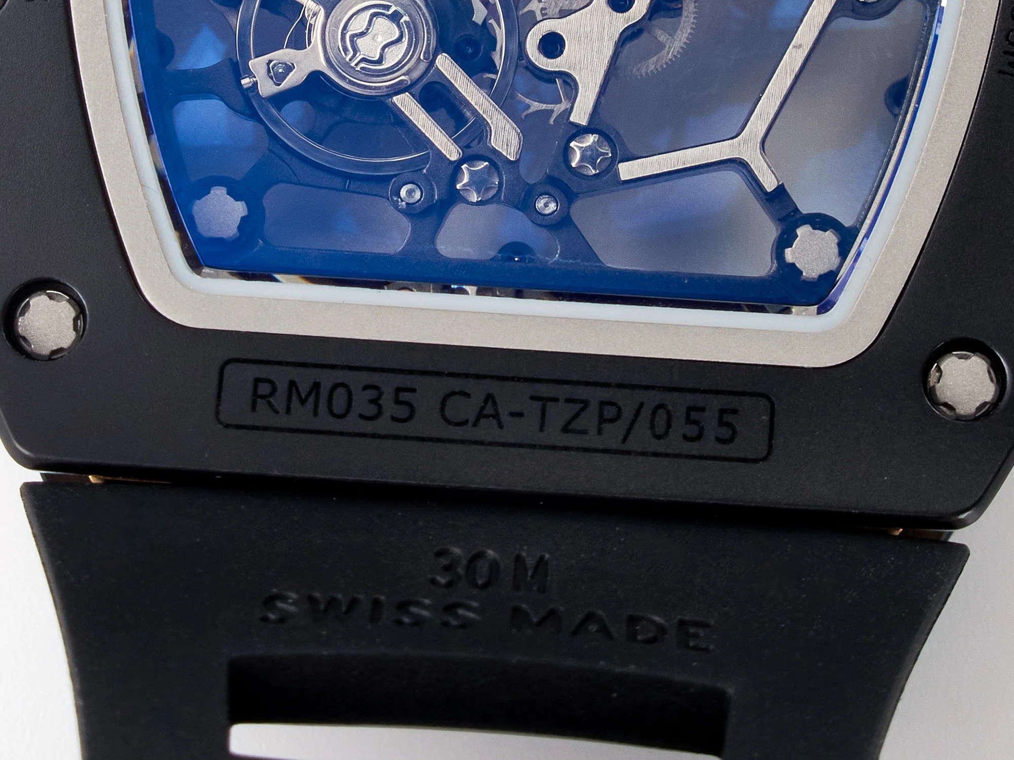RM035-02 RG Black Ceramic SONIC Best Edition Skeleton Dial on Black Rubber Strap Clone RMUL1