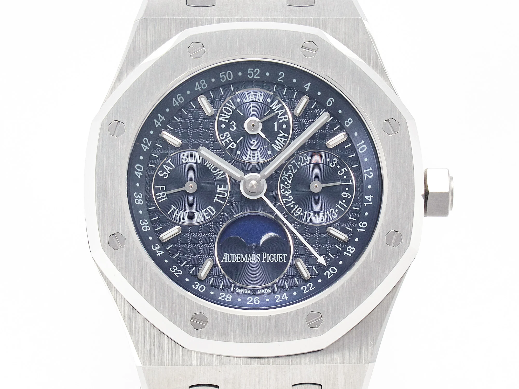 Royal Oak 41mm Perpetual Calendar 26574 SS APSF 1:1 Best Edition Blue Dial on SS Bracelet A5134 (CHS)