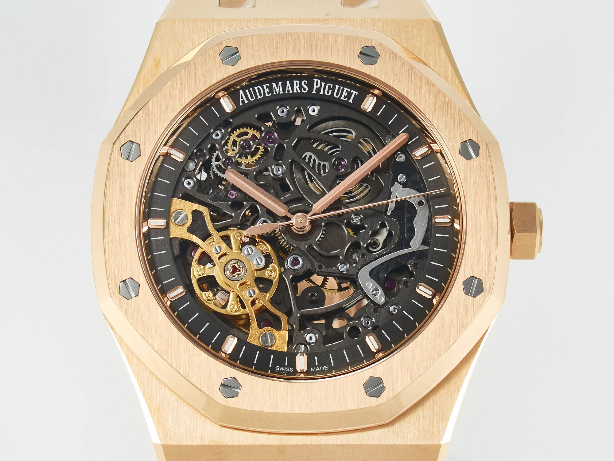 Royal Oak 41mm Skeleton 15407 RG ZF 1:1 Best Edition Skeleton Dial on RG Bracelet A3132