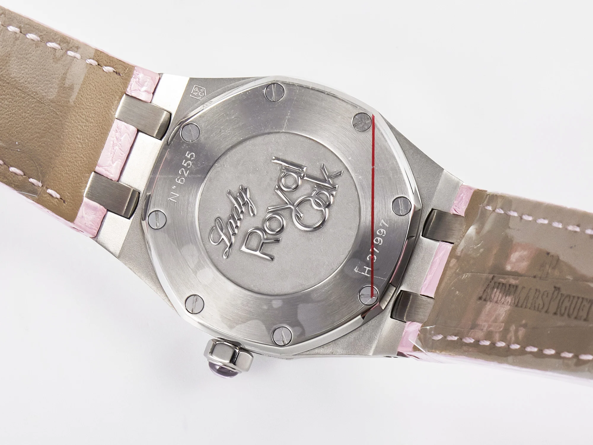 Royal Oak Offshore Ladies 33mm SS DRF Best Edition Pink Dial Diamonds Bezel on Pink Leather Strap ETA Quartz