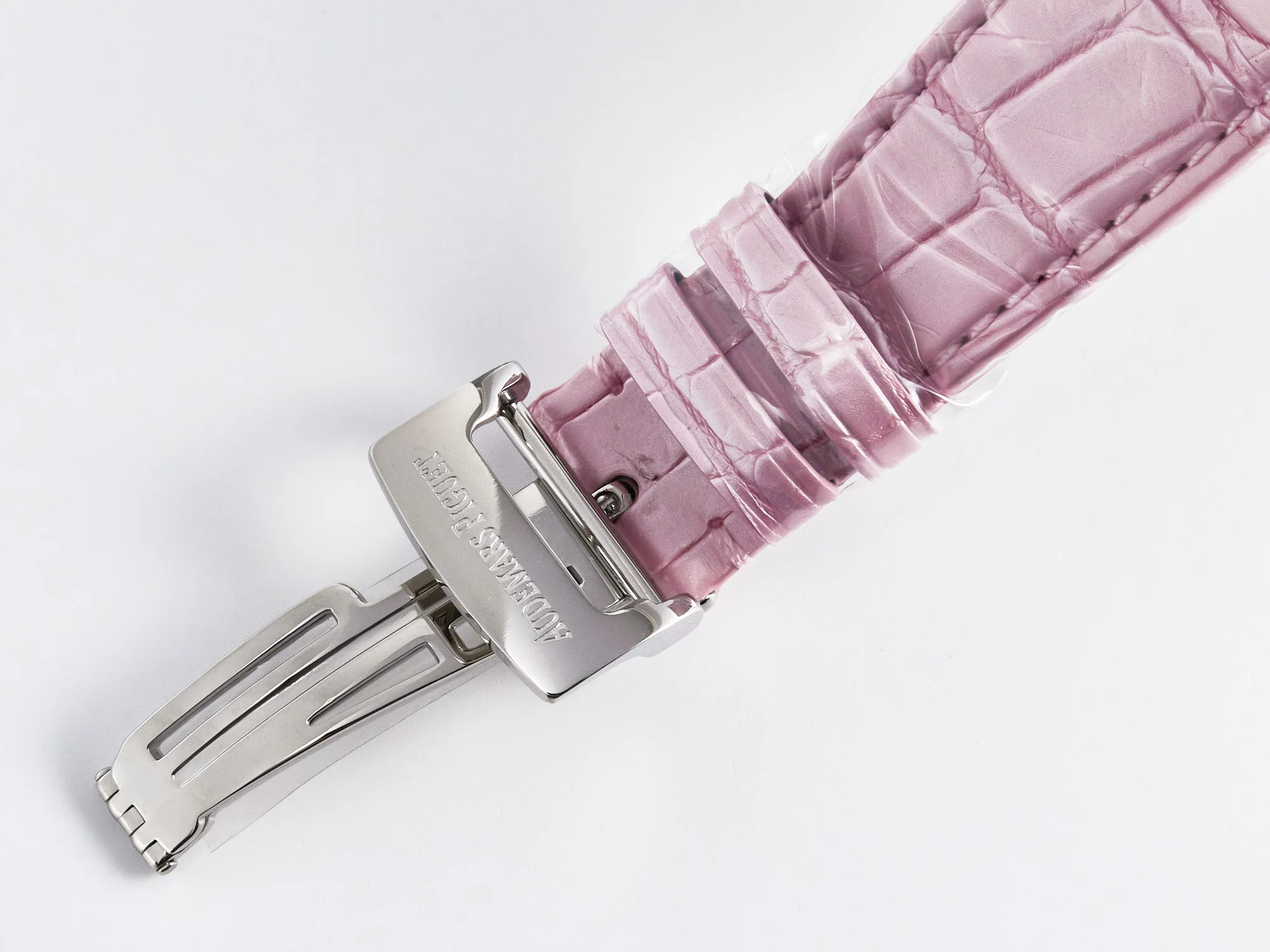 Royal Oak Offshore Ladies 33mm SS DRF Best Edition Pink Dial Diamonds Bezel on Pink Leather Strap ETA Quartz