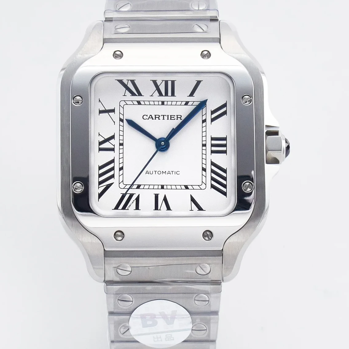 Santos de Cartier 35mm SS 2018 BVF 1:1 Best Edition White Dial on SS SmartLinks Bracelet MIYOTA 9015 V2