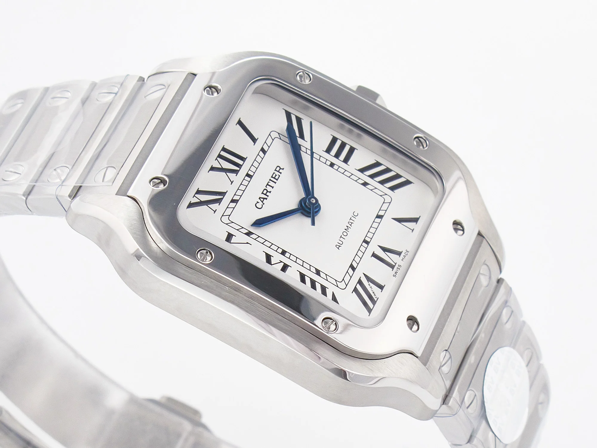 Santos de Cartier 35mm SS 2018 BVF 1:1 Best Edition White Dial on SS SmartLinks Bracelet MIYOTA 9015 V2