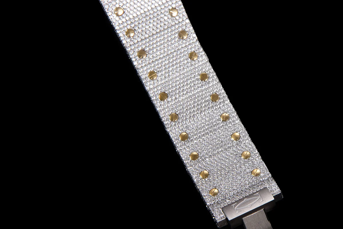 Santos de Cartier 40mm Diamond Paved Dial with Roman Markers in Steel/Rose Gold