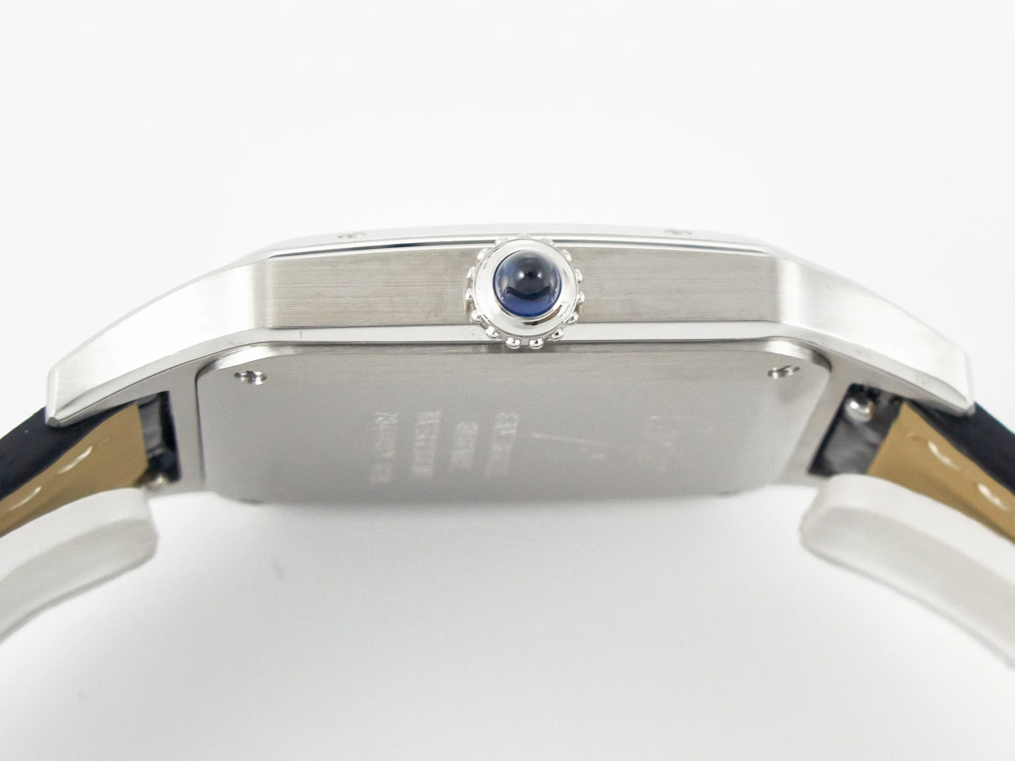 Santos Dumont 31.4mm IWSF Best Edition Silver Dial on Black Leather Strap Quartz