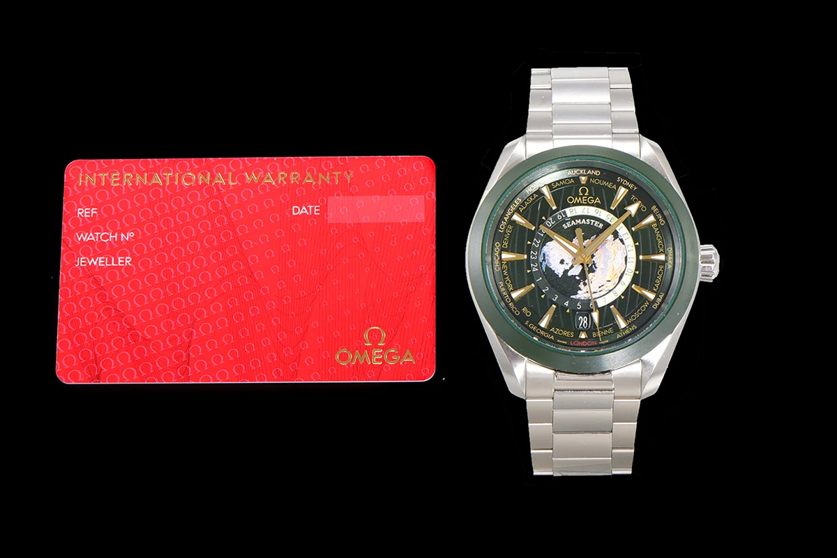 Seamaster Aqua Terra Worldtimer Master Chrononometer Green Dial on Bracelet