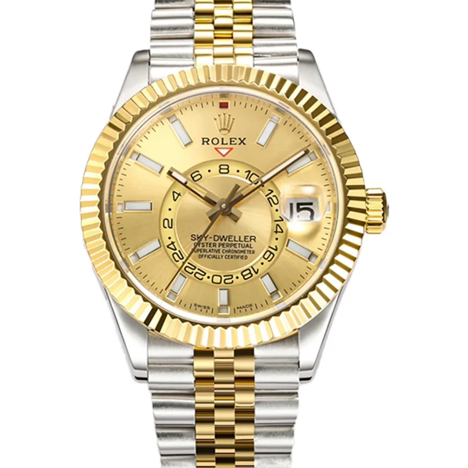 Sky-Dweller 326933 Champagne Dial in Steel/Yellow Gold