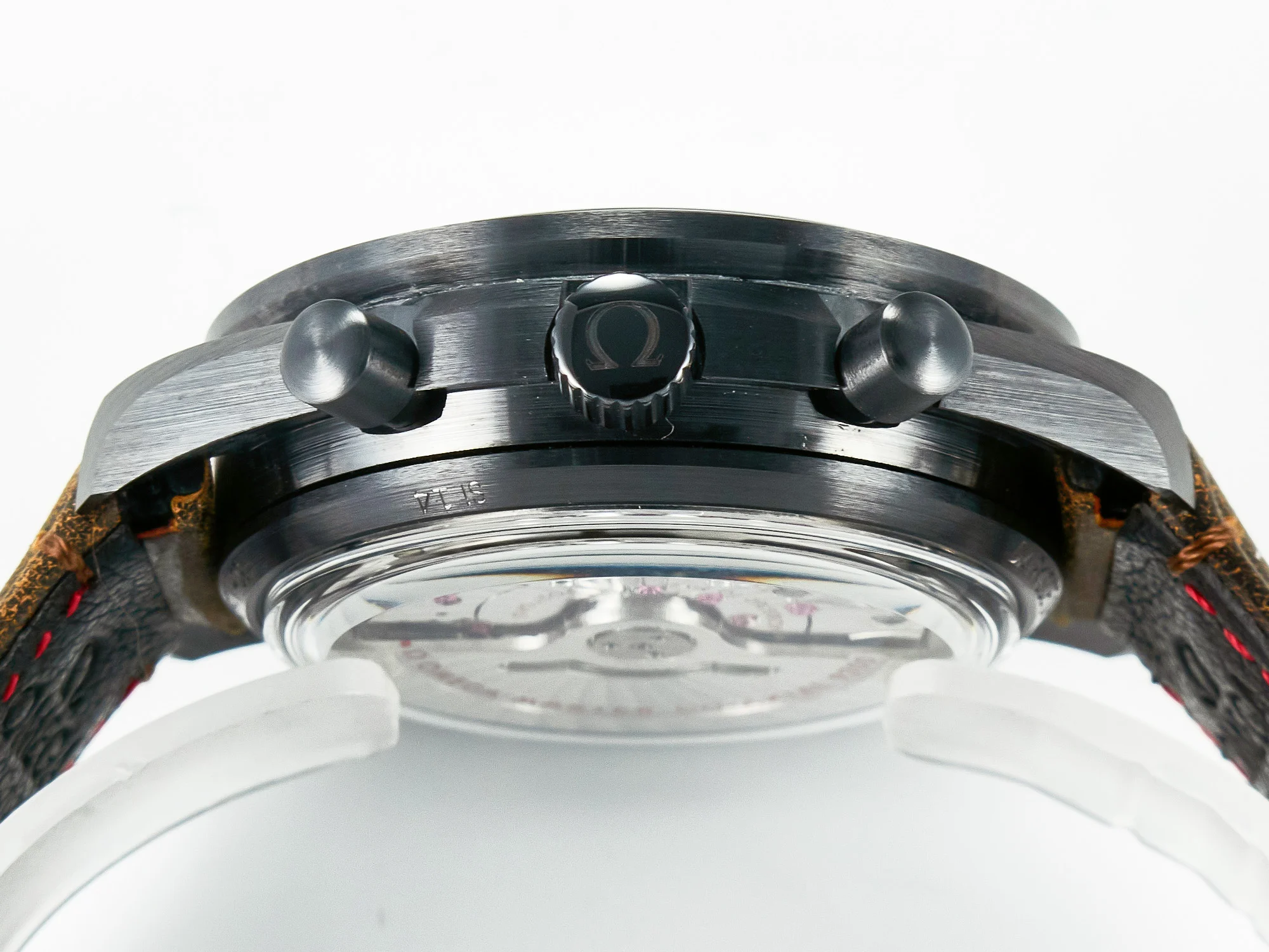 Speedmaster “Dark Side of The Moon” Real Ceramic N1F 1:1 Best Edition Vintage Black on Brown Leather Strap A9300