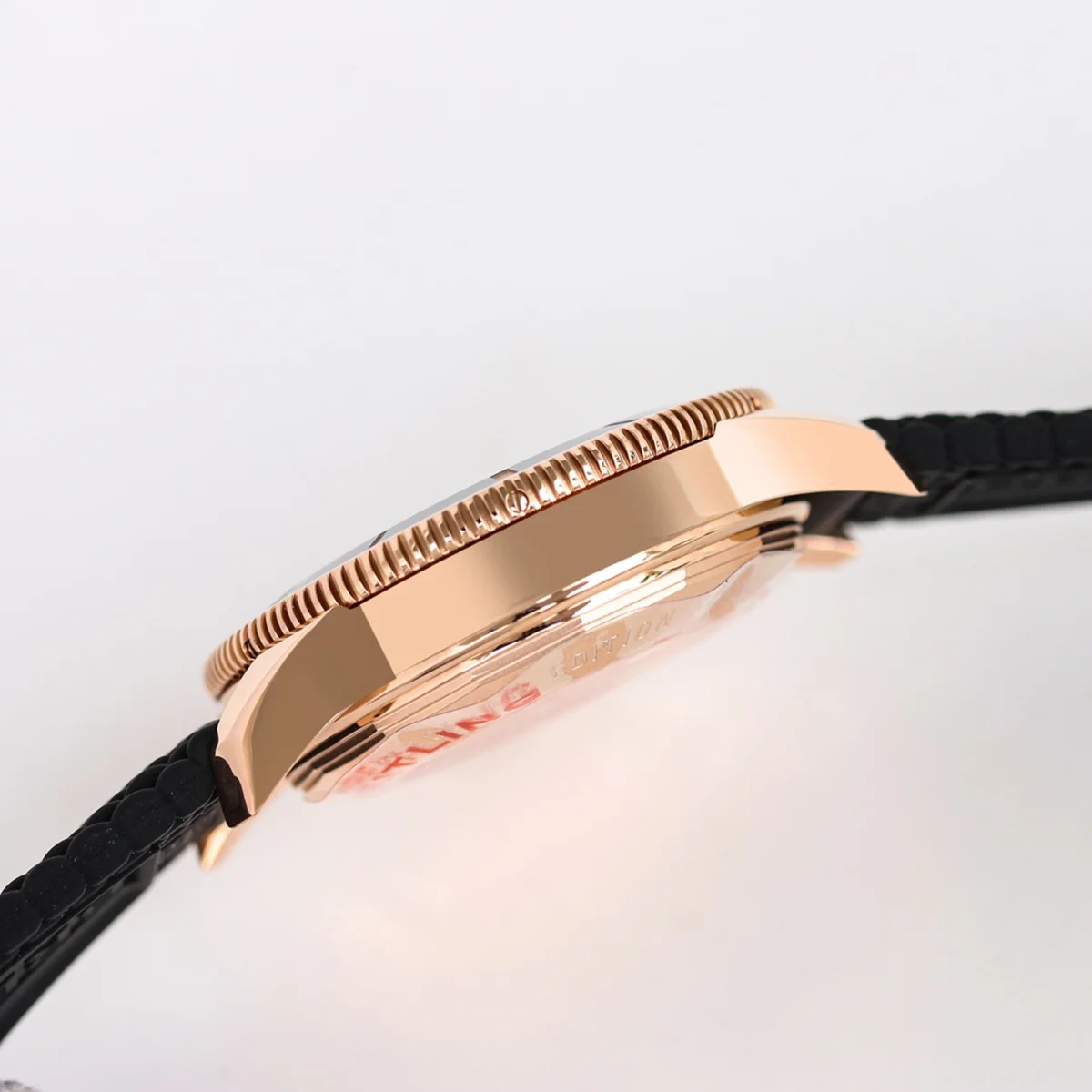 Superocean Heritage II B20 Automatic 42mm in Black Dial on Black Bezel in Rose Gold on Rubber Strap