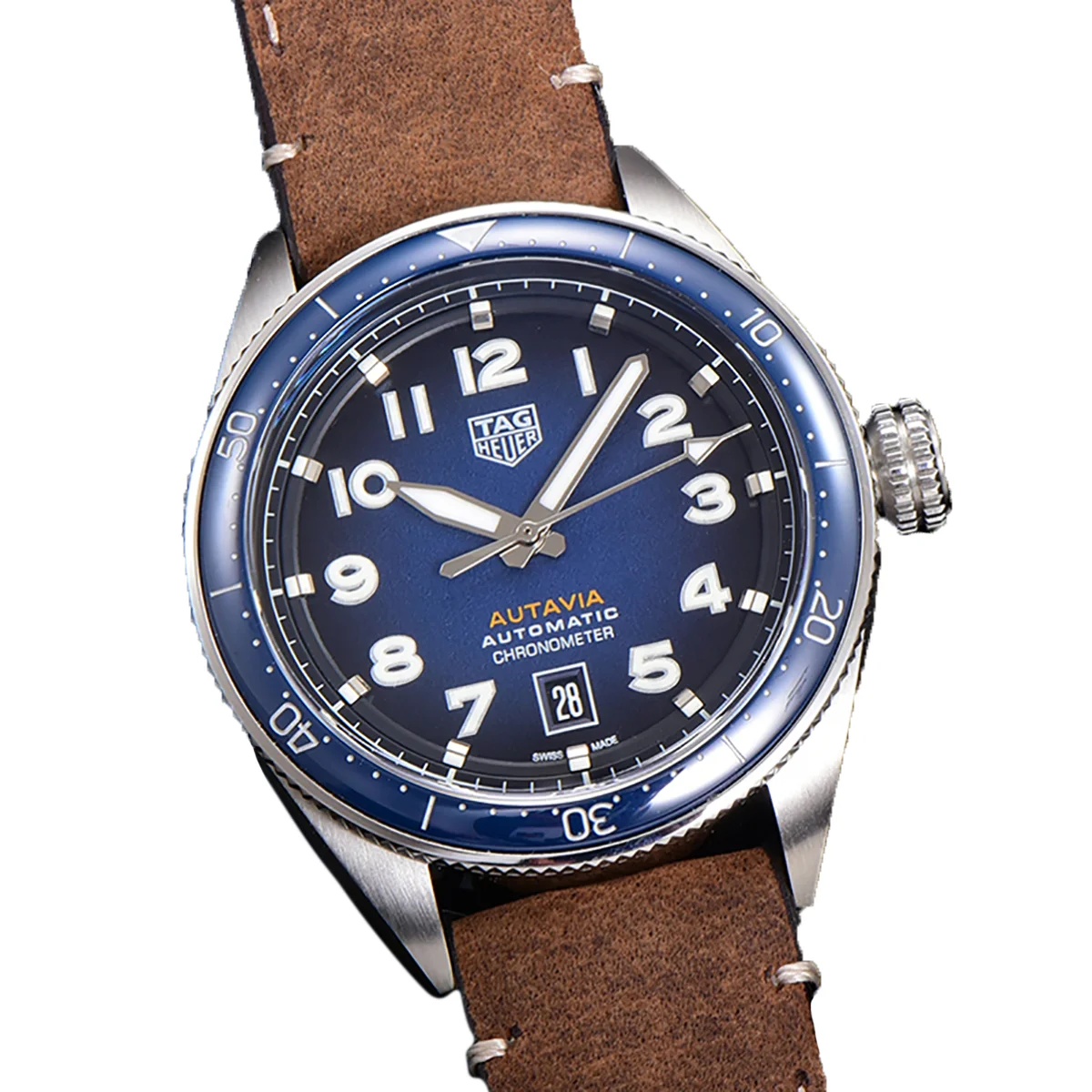 Tag Heuer Autavia Caliber 5 Blue Dial with Blue Ceramic Bezel on Nylon Strap