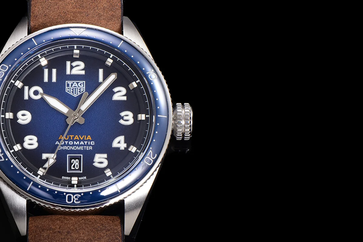 Tag Heuer Autavia Caliber 5 Blue Dial with Blue Ceramic Bezel on Nylon Strap