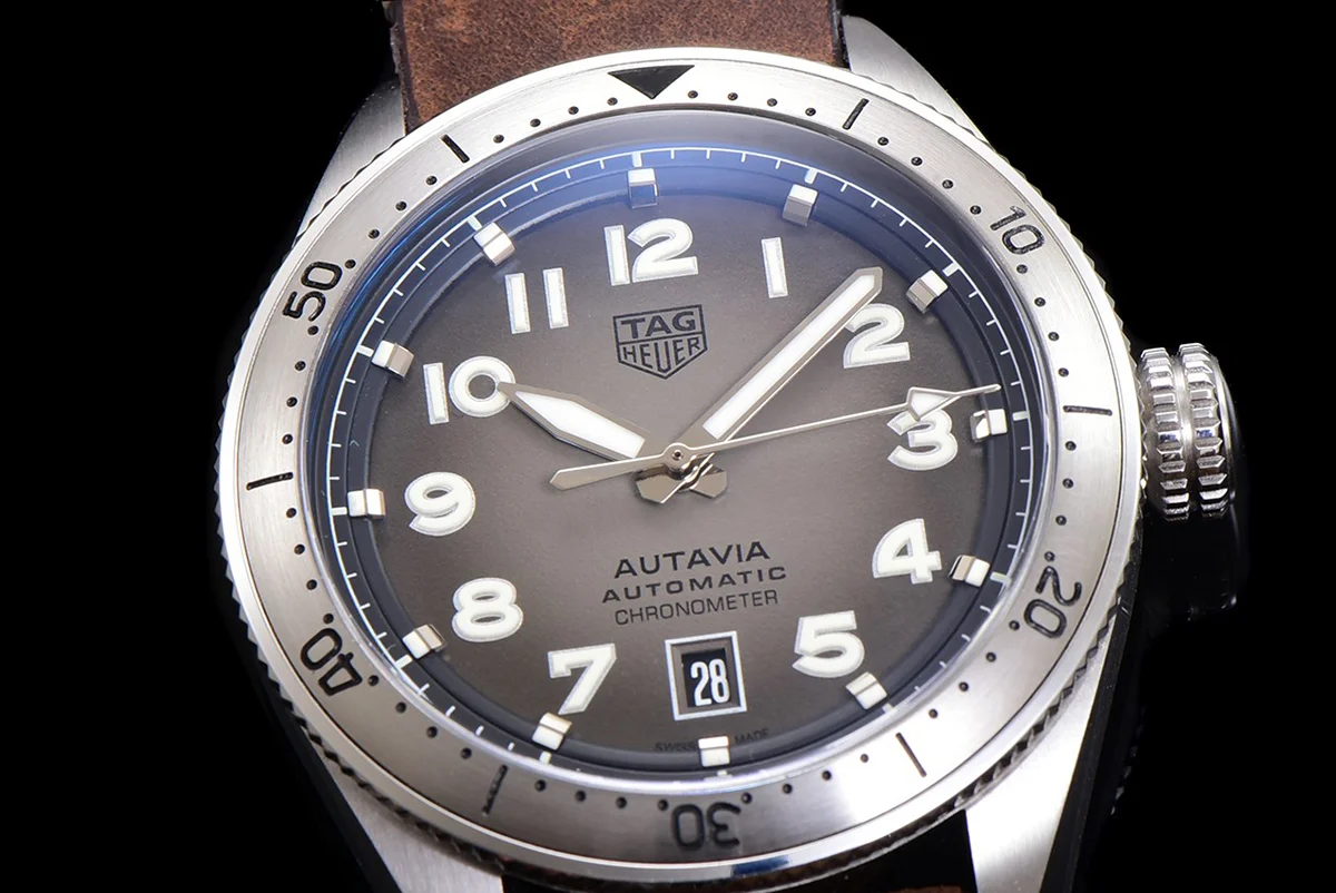Tag Heuer Autavia Caliber 5 Grey Dial on Leather Strap