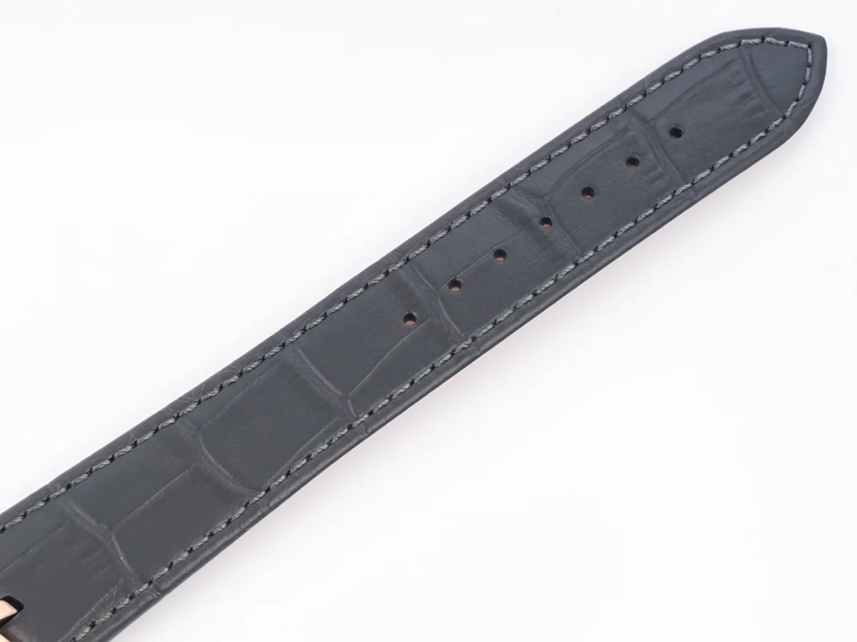 Tank Asymetrique Watch on Rose Gold in Grey Leather Strap