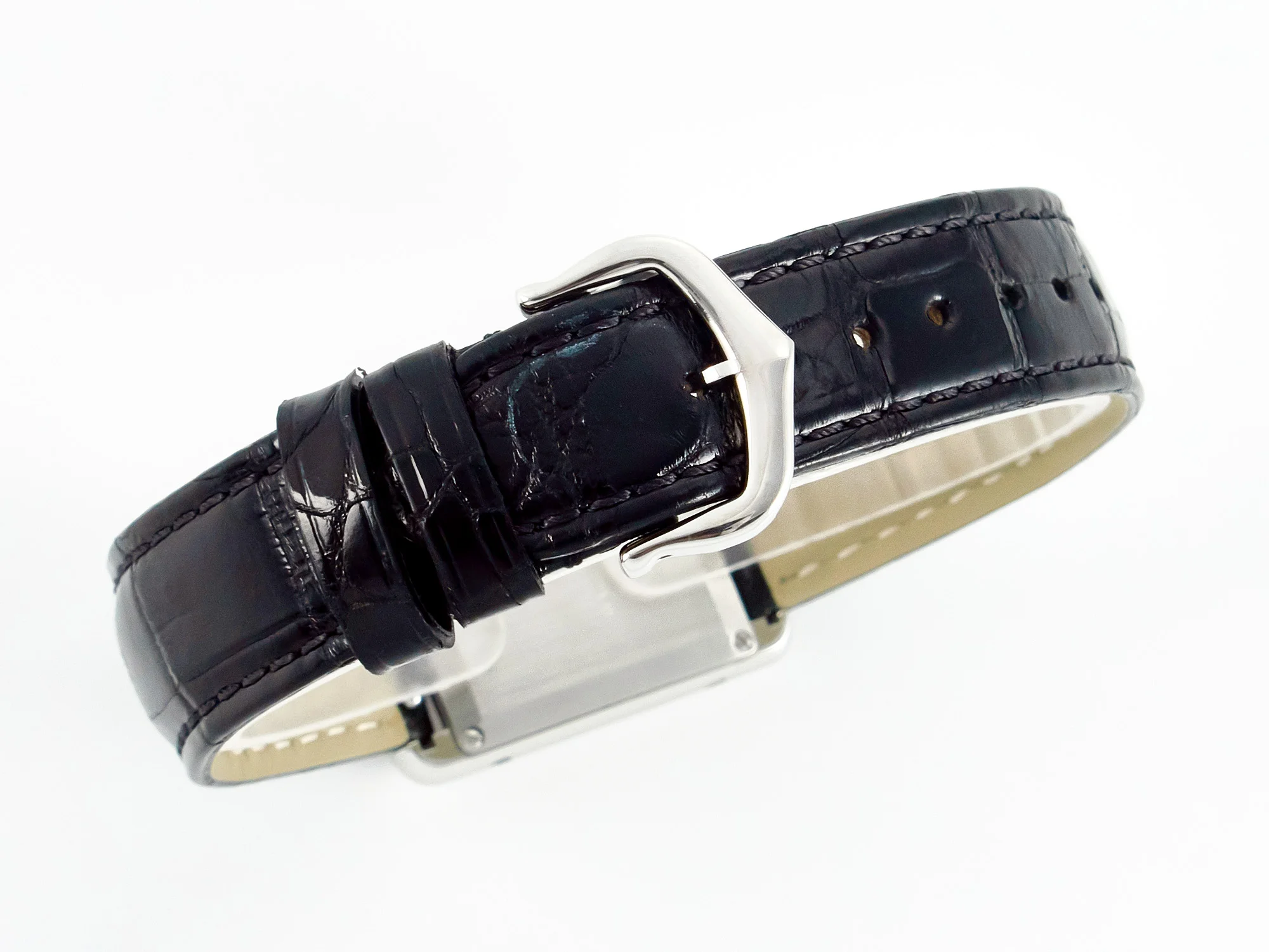 Tank Must Small SS 29mm DRF 1:1 Best Edition Black Dial on Black Leather Strap Swiss Quartz