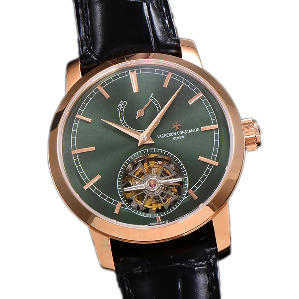 Traditionelle 14-Day Tourbillon Green Dial in Rose Gold