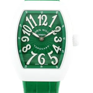Vanguard Moonphase V32 Green Dial in Ceramic on Green Strap