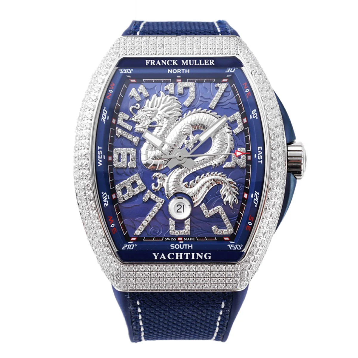 Vanguard Yachting Dragon V45YT Blue Dial with Diamond Bezel