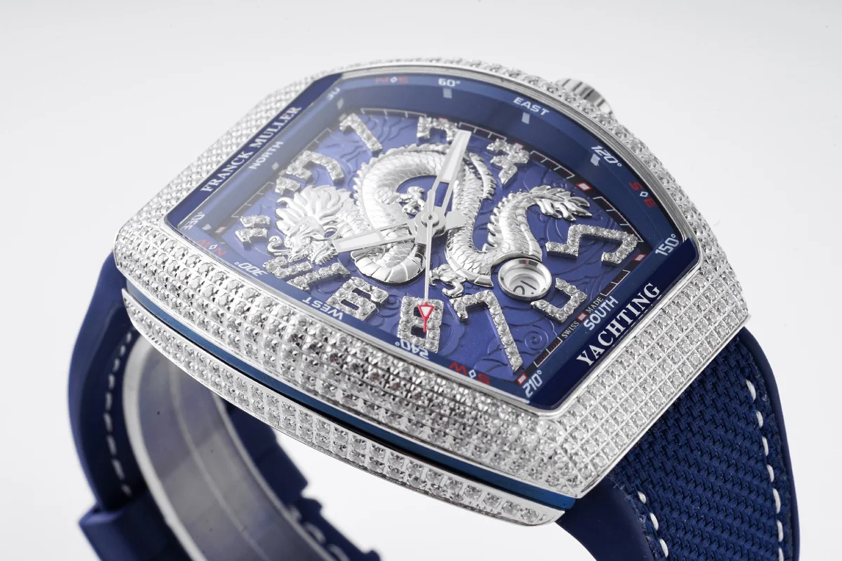 Vanguard Yachting Dragon V45YT Blue Dial with Diamond Bezel