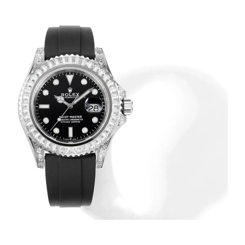 Yacht Master 40 Black Dial with White Diamond Bezel